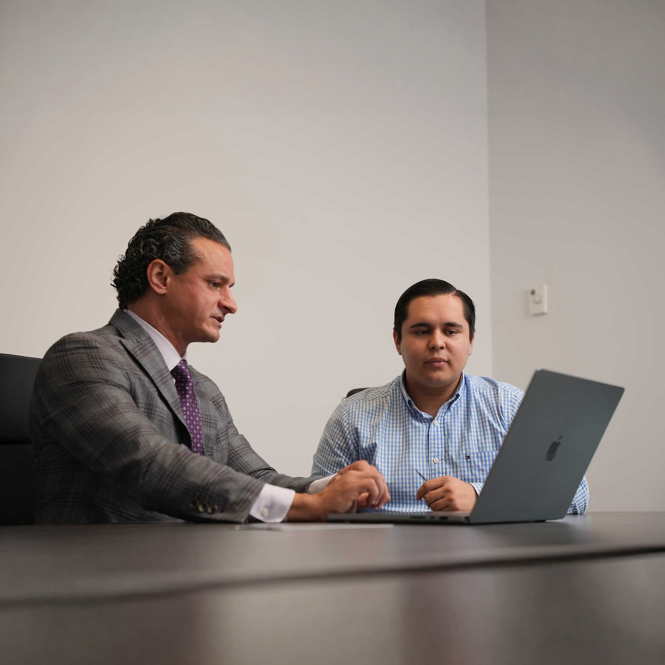 Attorney Chris Tadros with a client
